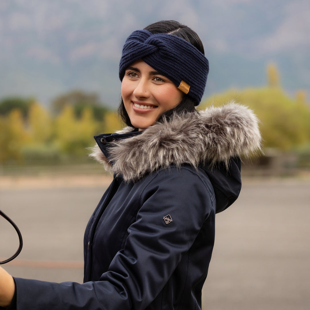 LeMieux Ladies Clara Rib Knot Headband Navy