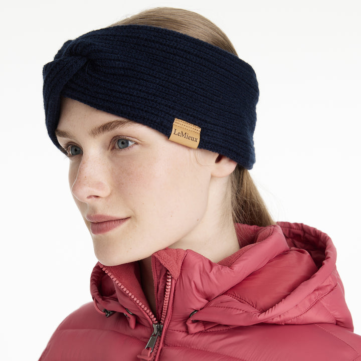 LeMieux Ladies Clara Rib Knot Headband Navy
