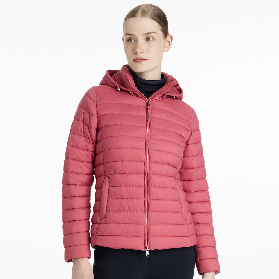 LeMieux Ladies Rose Hooded Puffer Jacket - Cranberry