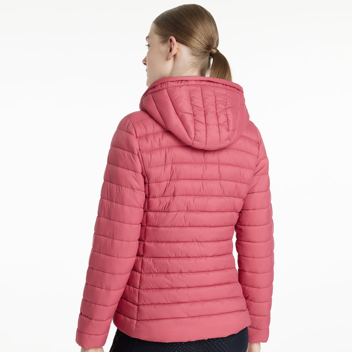 LeMieux Ladies Rose Hooded Puffer Jacket - Cranberry