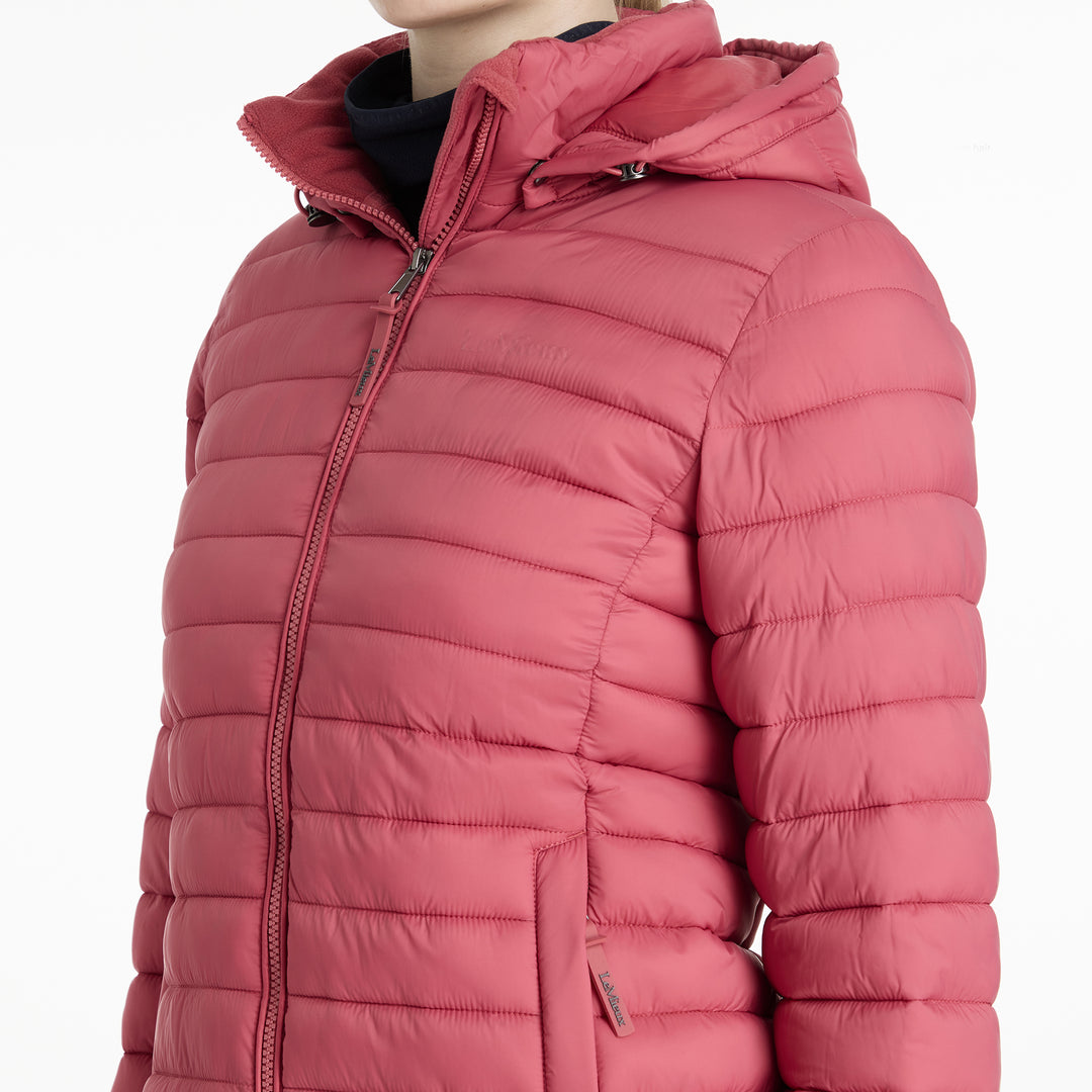 LeMieux Ladies Rose Hooded Puffer Jacket - Cranberry