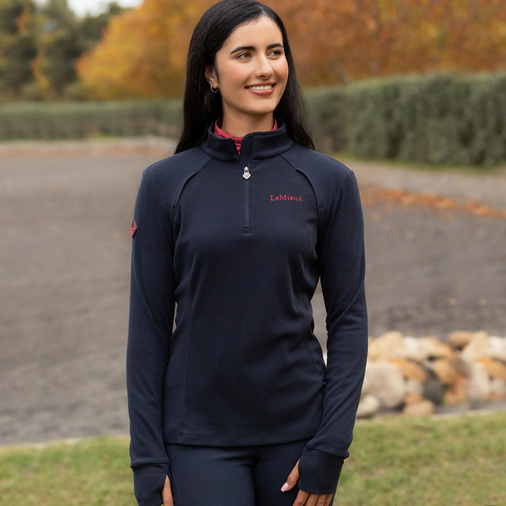LeMieux Ladies Frances Quarter Zip Fleece - Navy