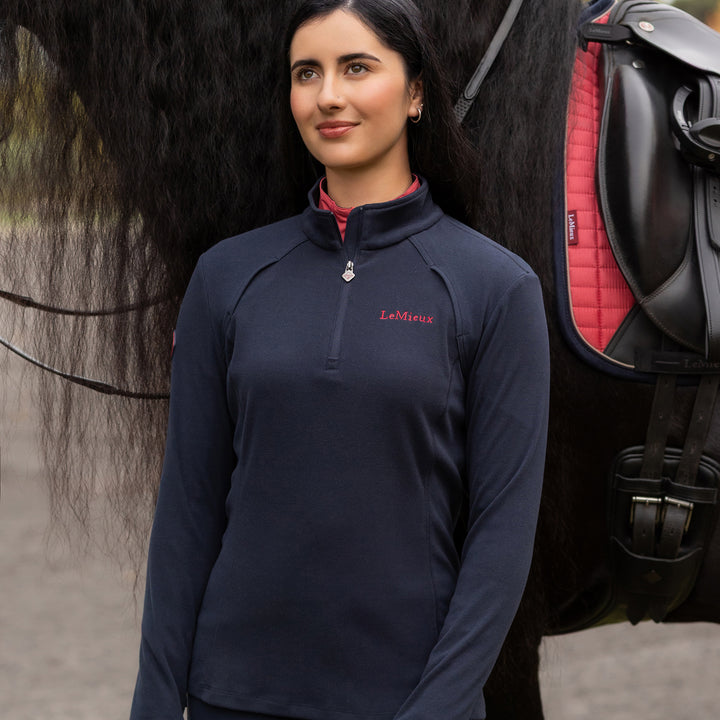 LeMieux Ladies Frances Quarter Zip Fleece - Navy