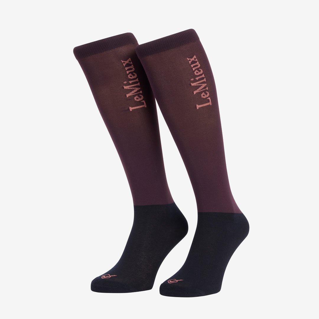 LeMieux Ladies Competition Socks 2 Pack Damson