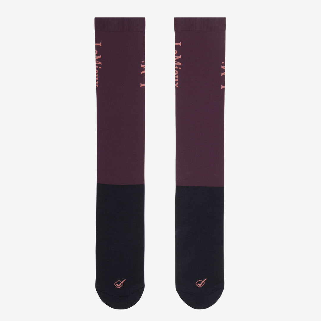 LeMieux Ladies Competition Socks 2 Pack Damson
