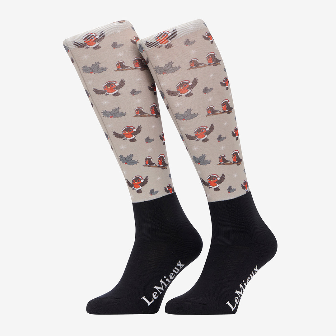 LeMieux Ladies Xmas Robins Footsie Socks