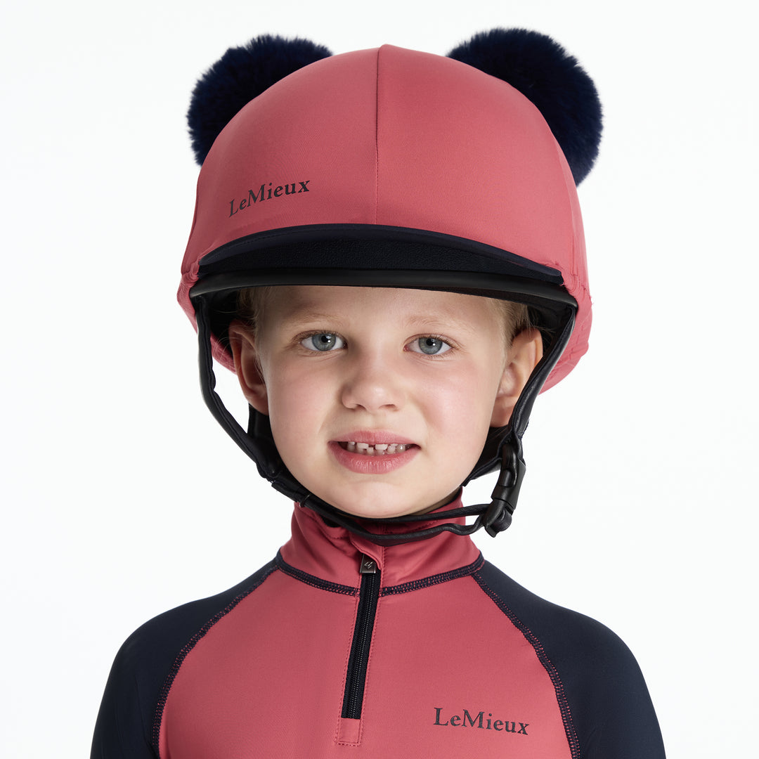 LeMieux Mini Double Pom Hat Silk - Cranberry