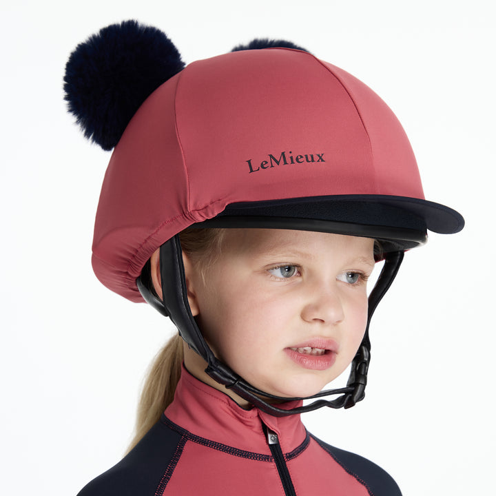 LeMieux Mini Double Pom Hat Silk - Cranberry