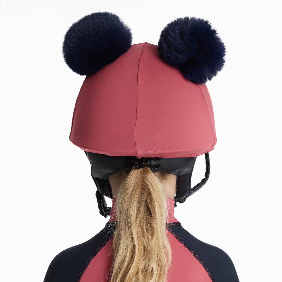 LeMieux Mini Double Pom Hat Silk - Cranberry