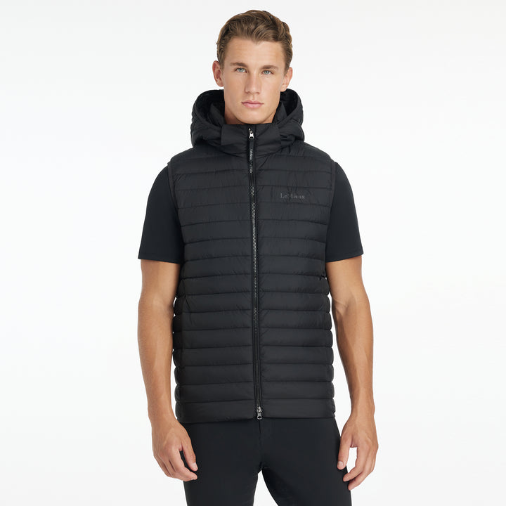 LeMieux Mens Hooded Puffer Gilet Black