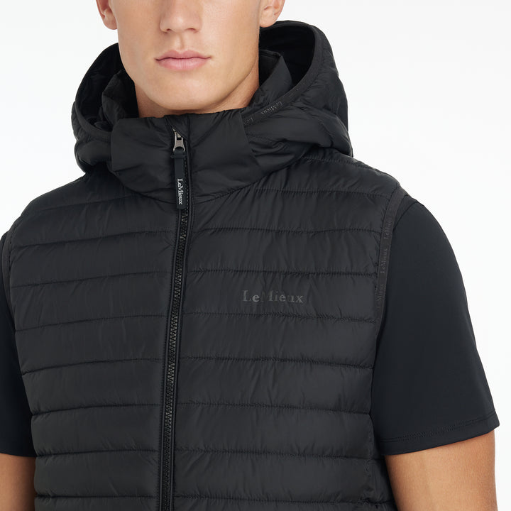 LeMieux Mens Hooded Puffer Gilet Black