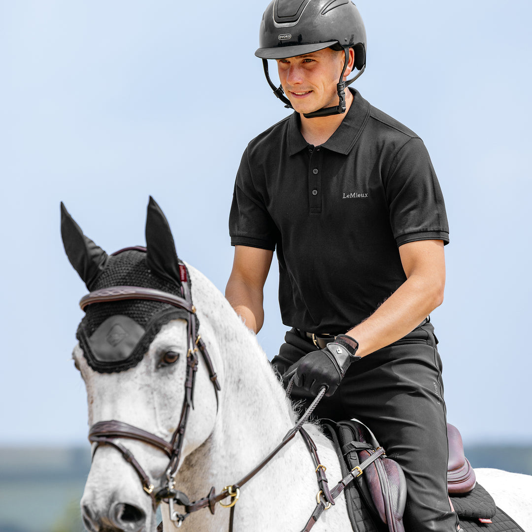 LeMieux Mens Classique Polo Shirt Black