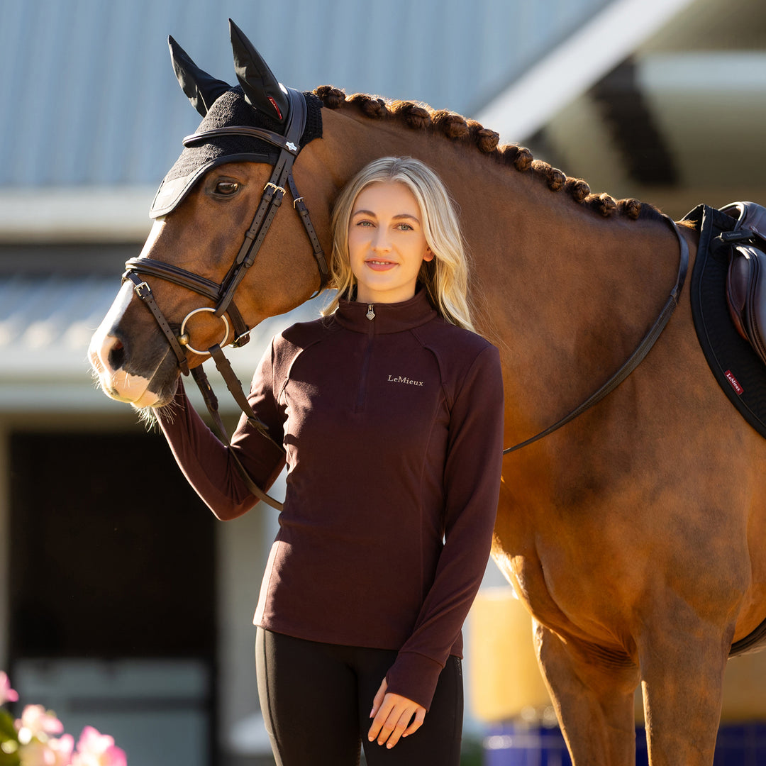 LeMieux Ladies Frances Quarter Zip Fleece - Damson