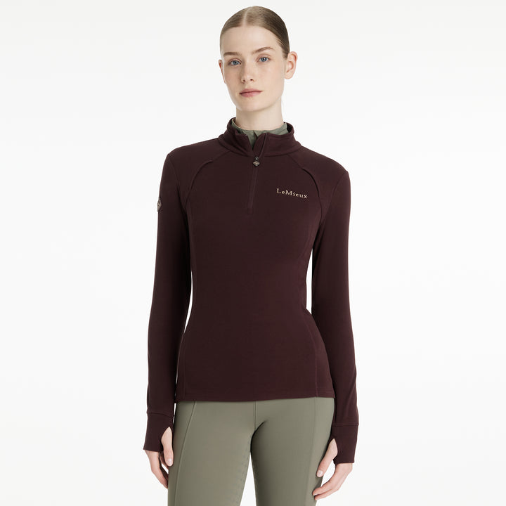 LeMieux Ladies Frances Quarter Zip Fleece - Damson