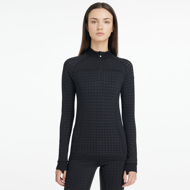LeMieux Ladies Aspen Houndstooth Quarter Zip Top