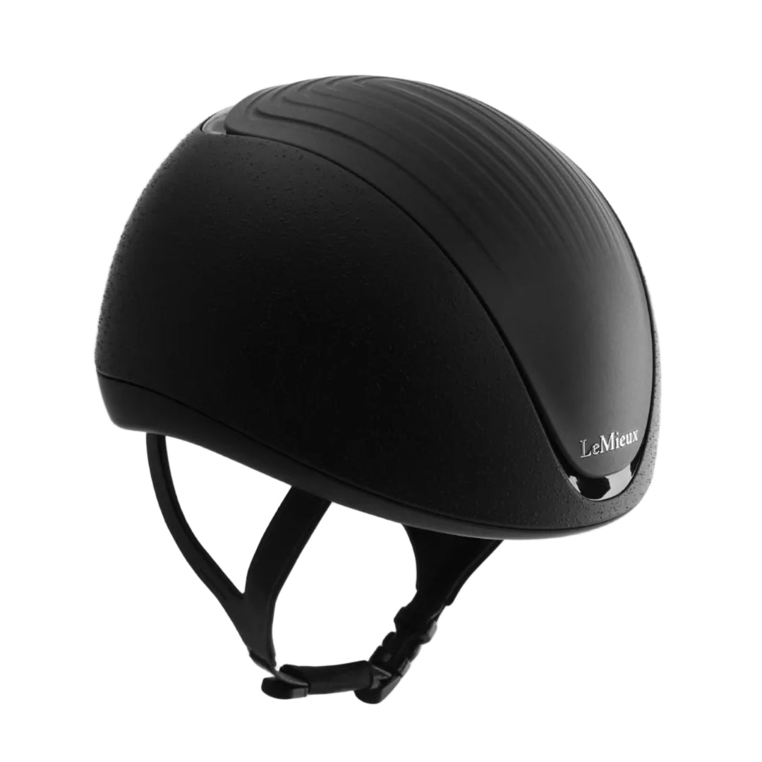 Black Vexa helmet with visible LeMieux branding 