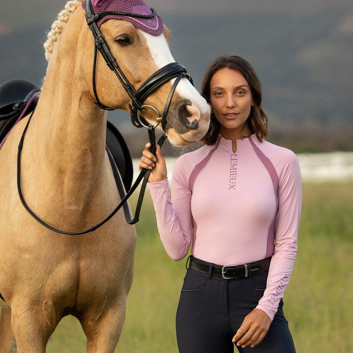 LeMieux Ladies Philippa Mesh Long Sleeve Base Layer - Fondant