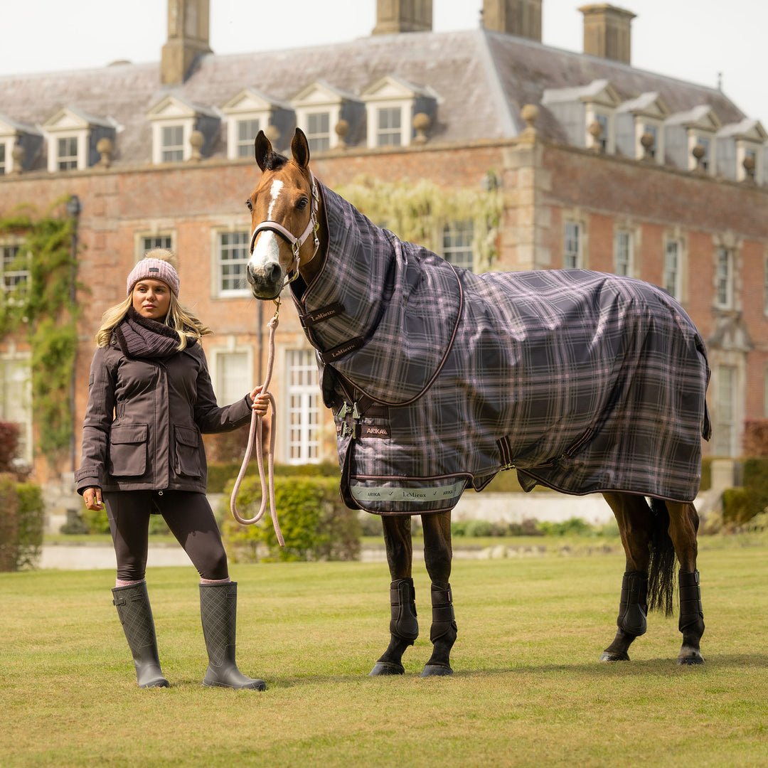 LeMieux Arika Check 100g Turnout Rug - Cocoa