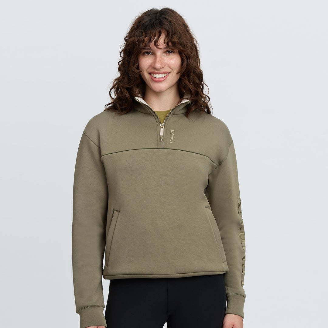 LeMieux Ladies Scarlet Quarter Zip Sweat - Willow Green