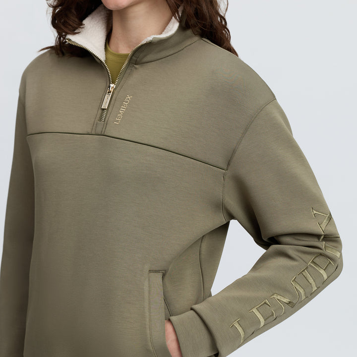 LeMieux Ladies Scarlet Quarter Zip Sweat - Willow Green