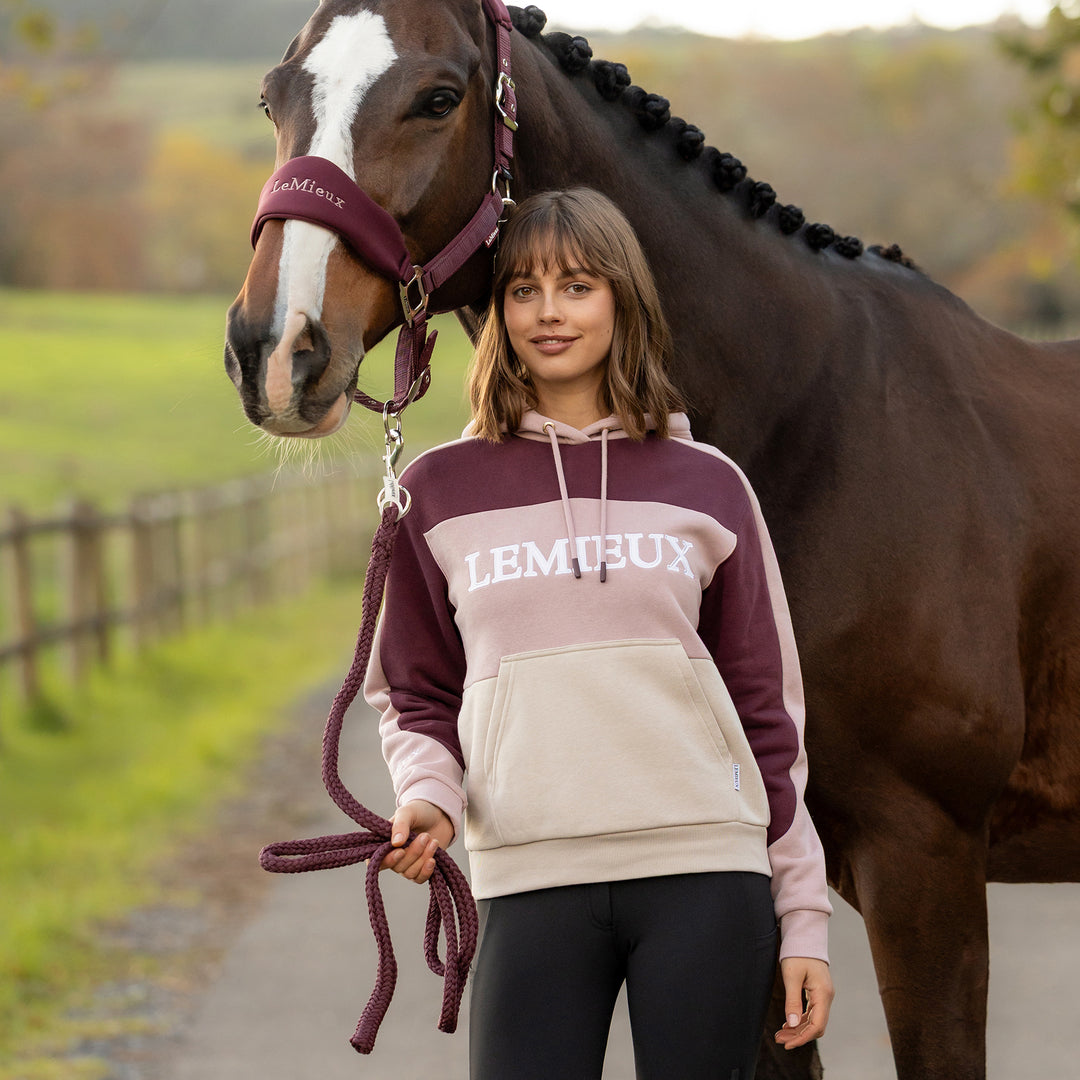 LeMieux Ladies Kadie Colour Block Hoodie - Wild Rose