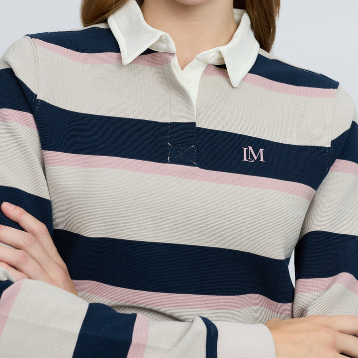 LeMieux Ladies Sloane Stripe Rugby Shirt - Stone