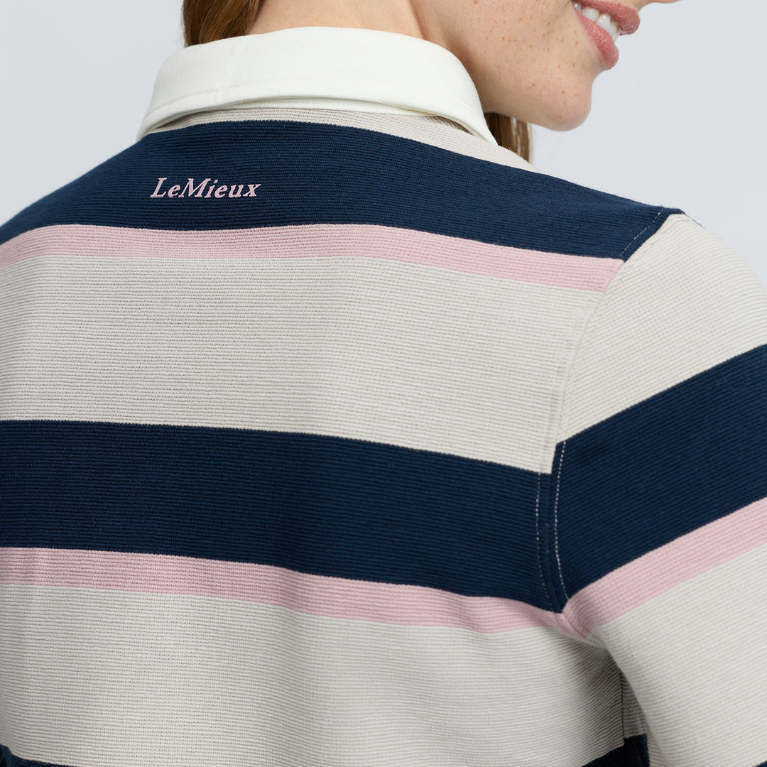 LeMieux Ladies Sloane Stripe Rugby Shirt - Stone