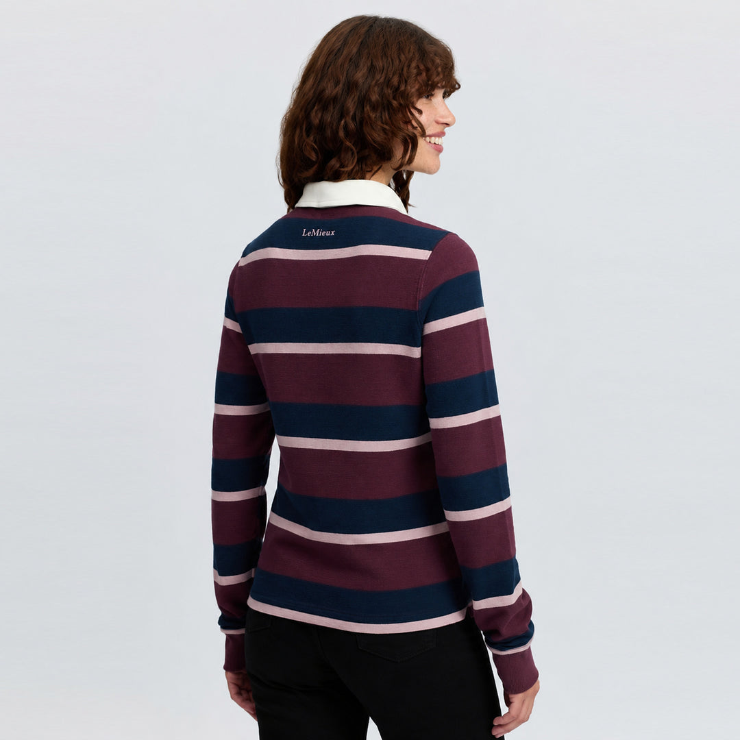 LeMieux Ladies Sloane Stripe Rugby Shirt - Bramble