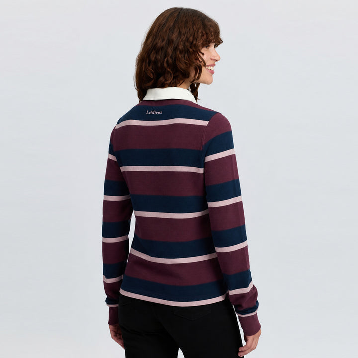 LeMieux Ladies Sloane Stripe Rugby Shirt - Bramble