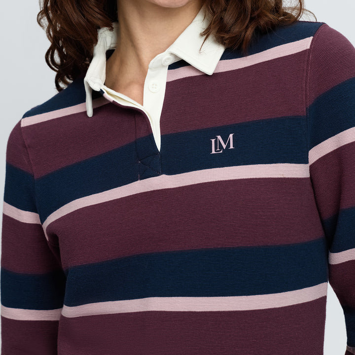 LeMieux Ladies Sloane Stripe Rugby Shirt - Bramble