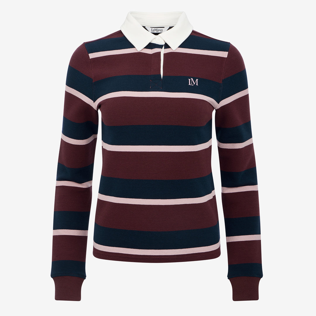 LeMieux Ladies Sloane Stripe Rugby Shirt - Bramble