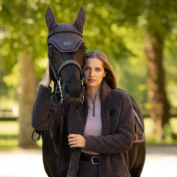 LeMieux Ladies Heritage Borg Zip Through Jacket - Cocoa