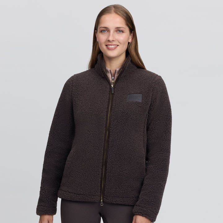 LeMieux Ladies Heritage Borg Zip Through Jacket - Cocoa