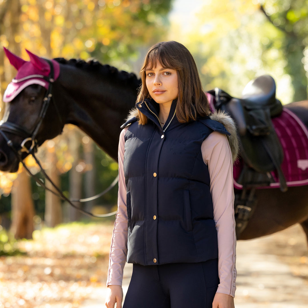 LeMieux Ladies Margot Hooded Gilet - Navy