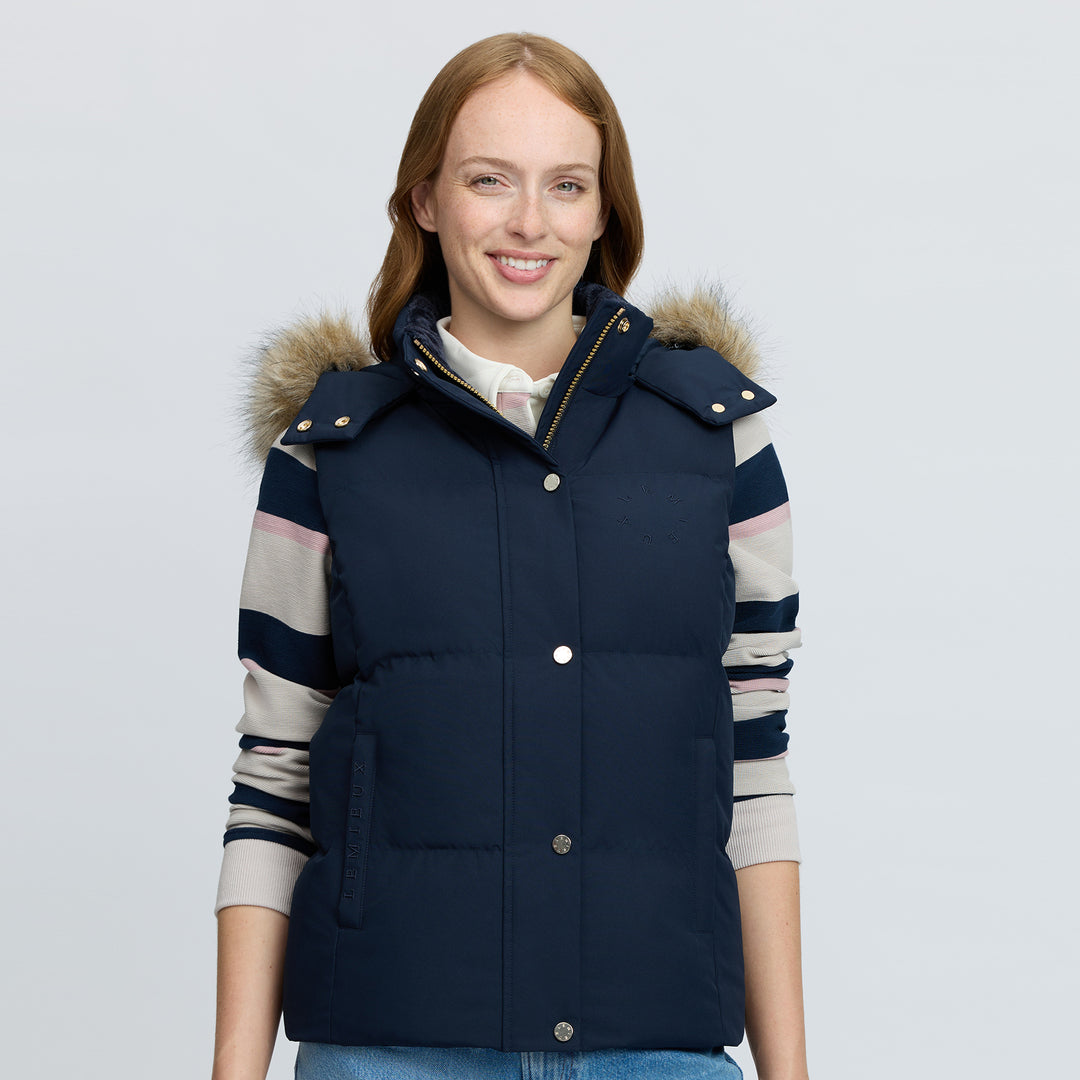 LeMieux Ladies Margot Hooded Gilet - Navy