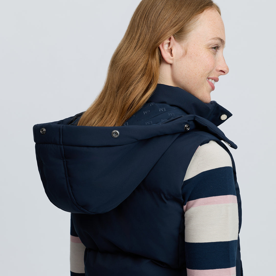 LeMieux Ladies Margot Hooded Gilet - Navy