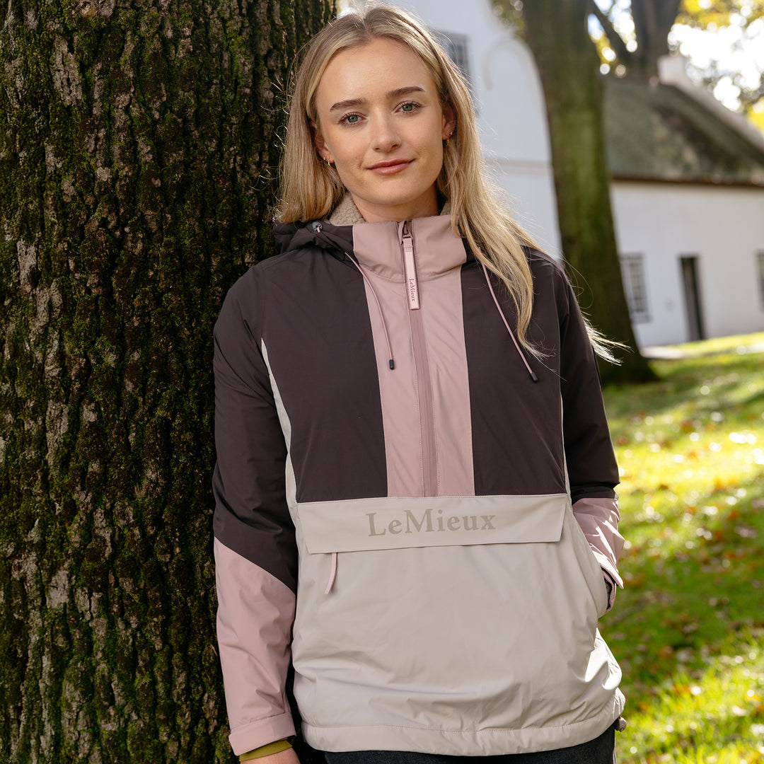 LeMieux Ladies Phoebe Half Zip Waterproof Anorak - Wild Rose
