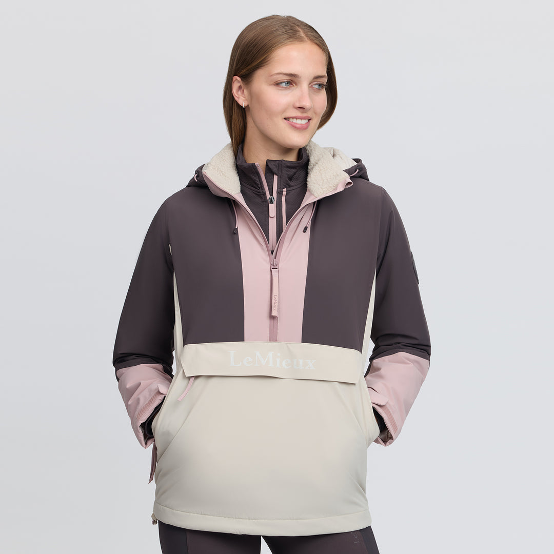 LeMieux Ladies Phoebe Half Zip Waterproof Anorak - Wild Rose