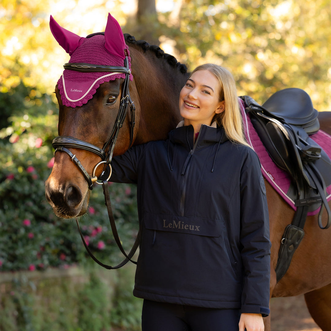 LeMieux Ladies Phoebe Half Zip Waterproof Anorak - Navy
