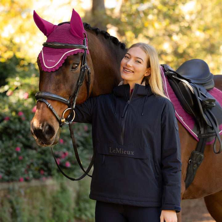 LeMieux Ladies Phoebe Half Zip Waterproof Anorak - Navy