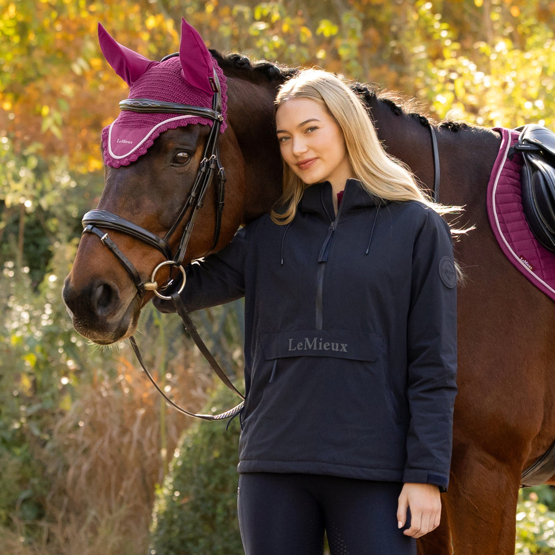 LeMieux Ladies Phoebe Half Zip Waterproof Anorak - Navy