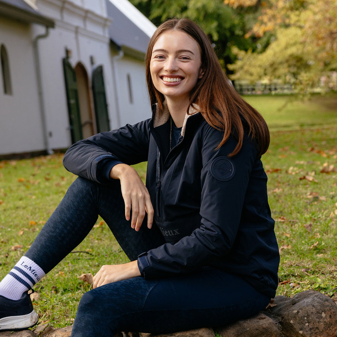 LeMieux Ladies Phoebe Half Zip Waterproof Anorak - Navy