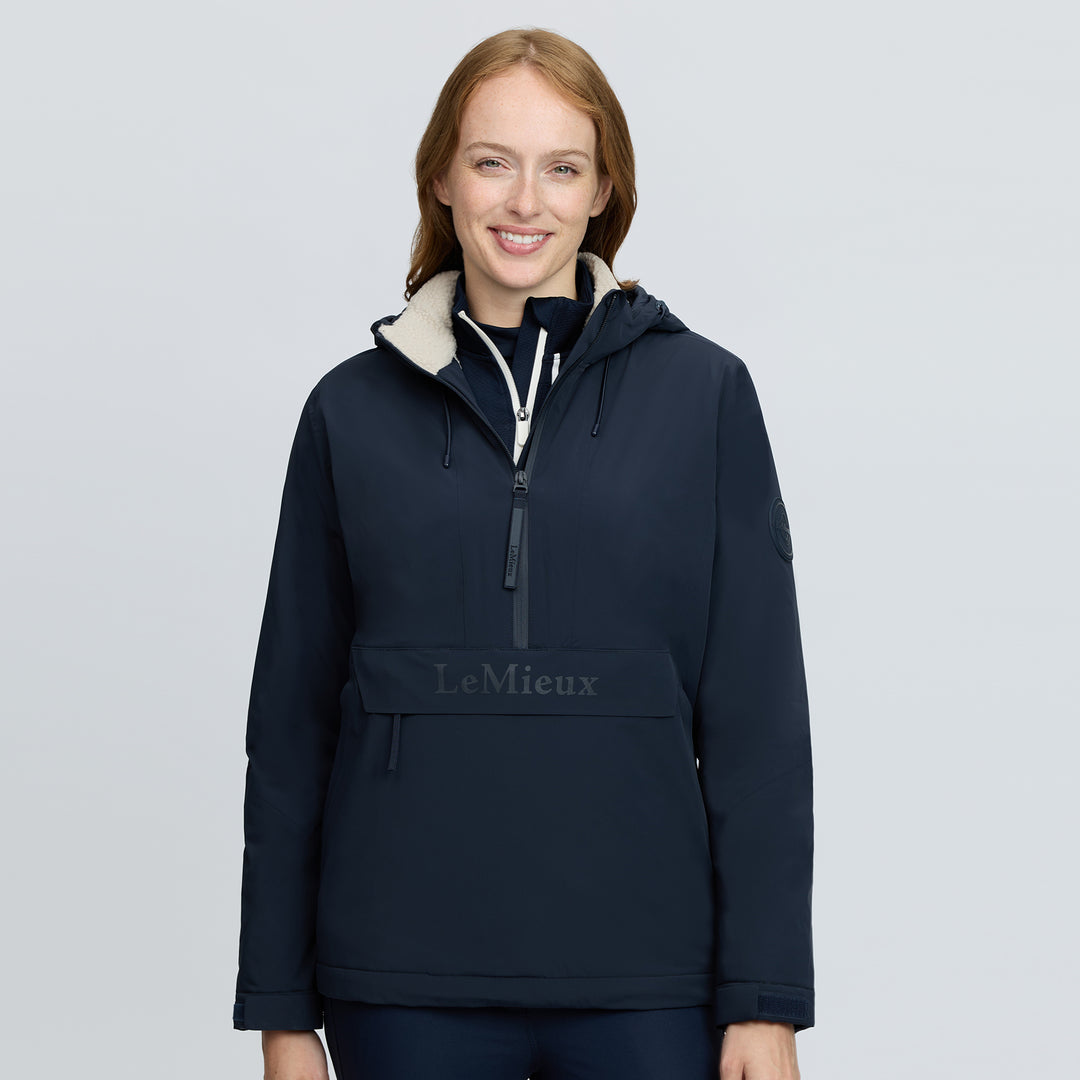 LeMieux Ladies Phoebe Half Zip Waterproof Anorak - Navy