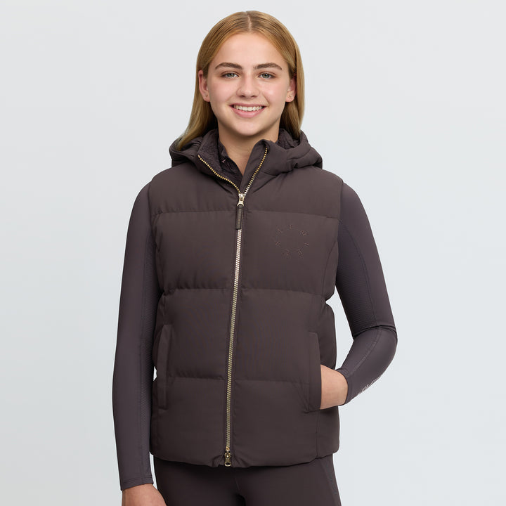 LeMieux Young Rider Joey Hooded Gilet - Cocoa