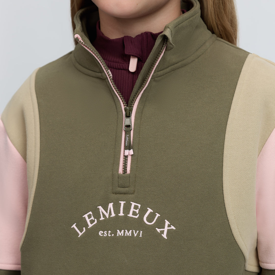 LeMieux Young Rider Viola Quarter Zip Sweat - Willow Green