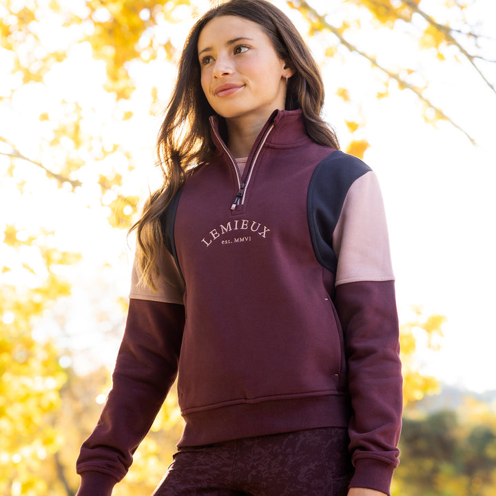 LeMieux Young Rider Viola Quarter Zip Sweat - Bramble