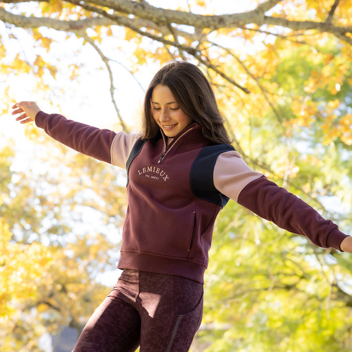 LeMieux Young Rider Viola Quarter Zip Sweat - Bramble