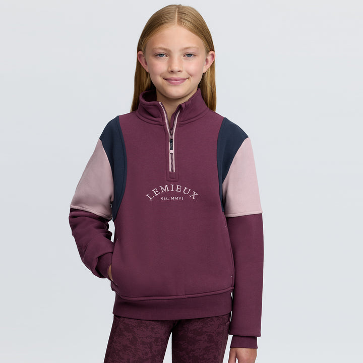 LeMieux Young Rider Viola Quarter Zip Sweat - Bramble