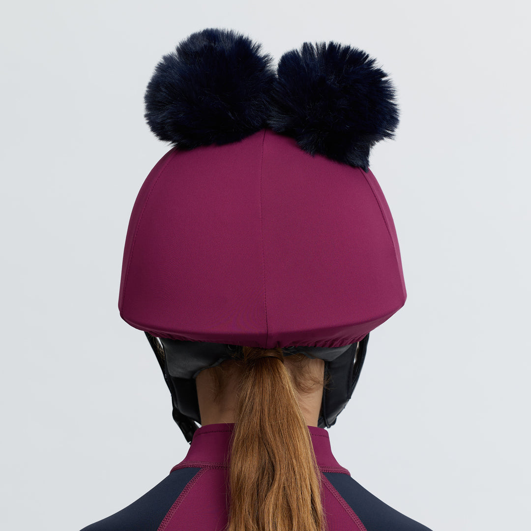 LeMieux Mini Double Pom Hat Silk - Blackberry