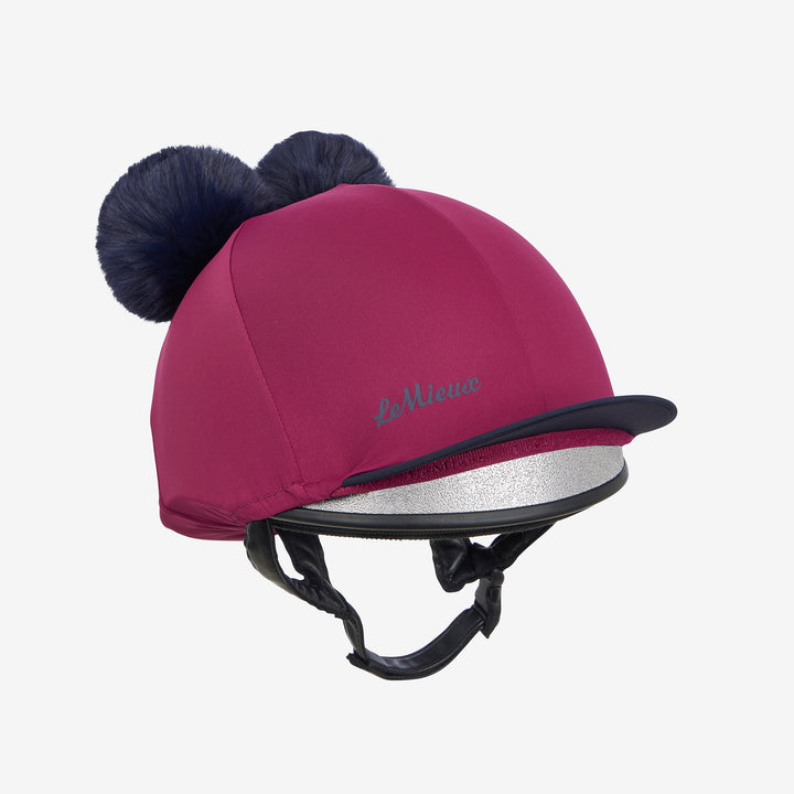 LeMieux Mini Double Pom Hat Silk - Blackberry